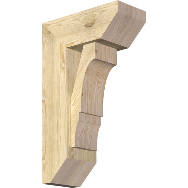 Ekena Millwork Balboa Slat Rough Sawn Bracket w/ Offset Brace, Douglas Fir, 8"W x 18"D x 30"H BKT0806X18X30BOA06RDF - main